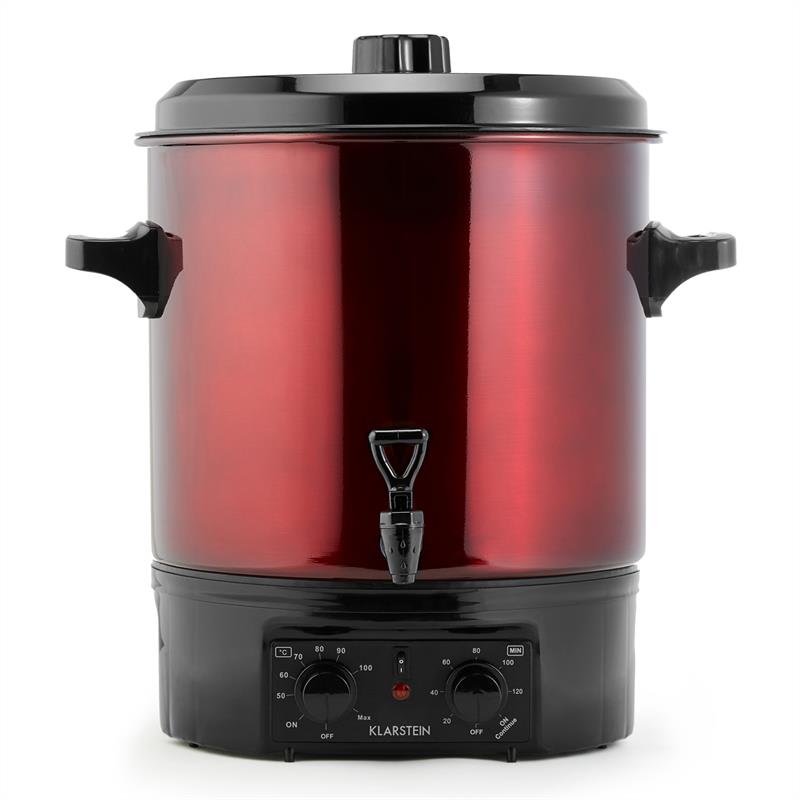 Klarstein Biggie, zavárací hrniec, 27 l, 2000 W, časovač, červený