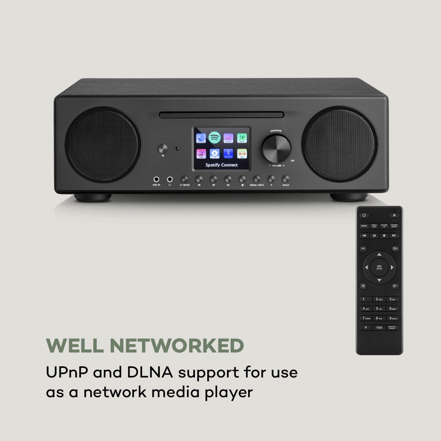 Auna Connect CD Internetradio Mediaplayer internetrádio Spotify Connect BT App Control, čierna farba – Obrázok 5