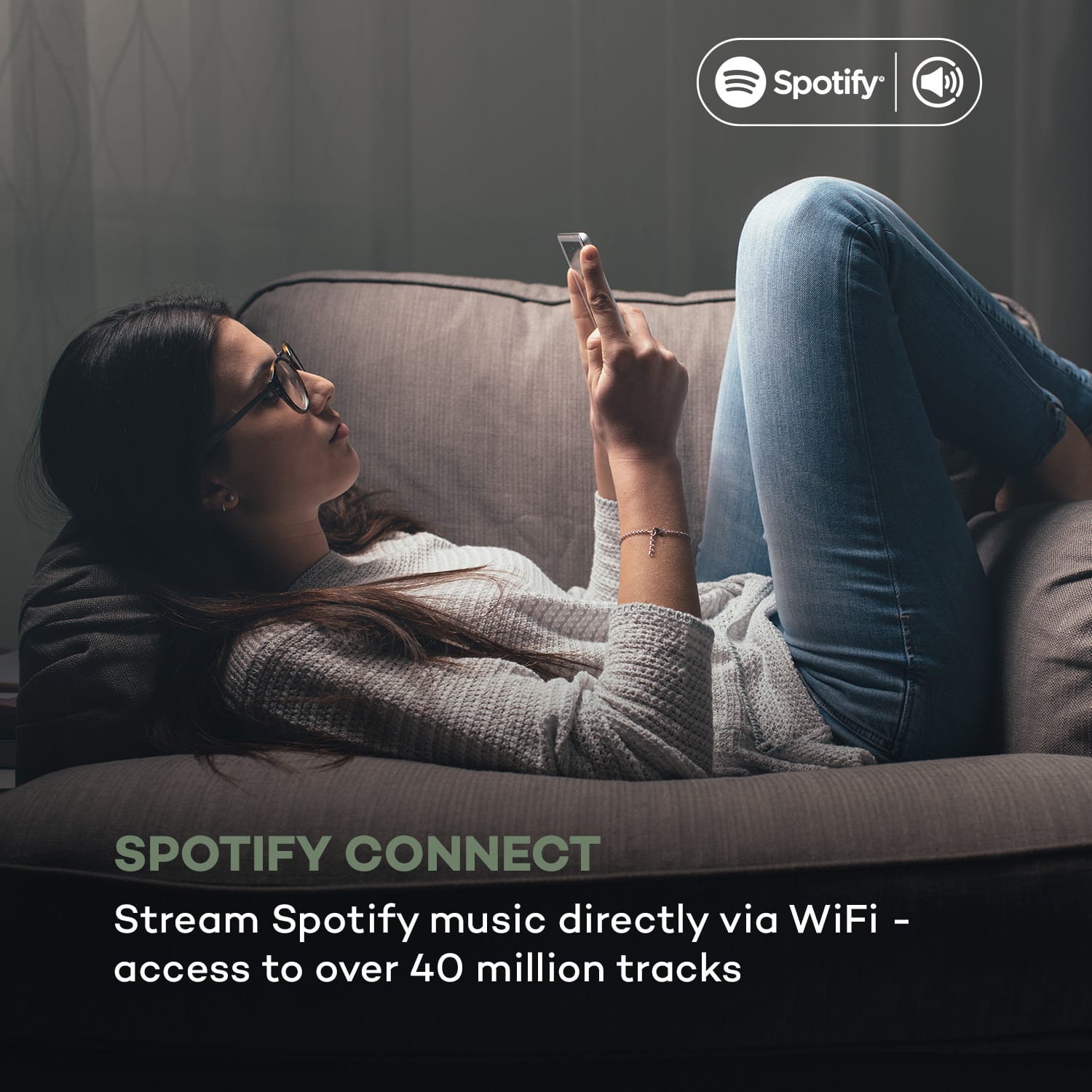 Auna Connect CD Internetradio Mediaplayer internetrádio Spotify Connect BT App Control, farba vlašského orecha – Obrázok 2