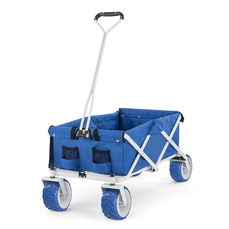 Waldbeck The Blue, ručný vozík, skladací, 70 kg, 90 l, kolesá Ø 10 cm, modrý – Obrázok 5