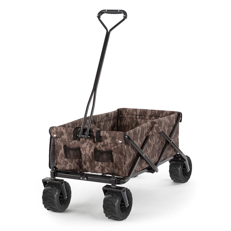 Waldbeck The Camou, ručný vozík, skladací, 70 kg, 90 l, kolesá Ø 10 cm, maskáčový – Obrázok 4
