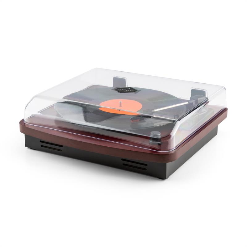 Auna TT370, čerešňa, retro gramofón, integrovaný reproduktor, USB, MP3, AUX – Obrázok 5