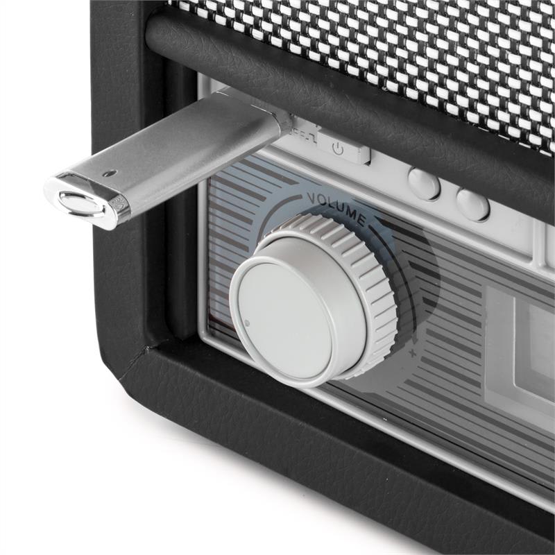 Auna Epoque 1907, retro audio systém, gramofón, kazety, bluetooth, USB, CD, AUX – Obrázok 4
