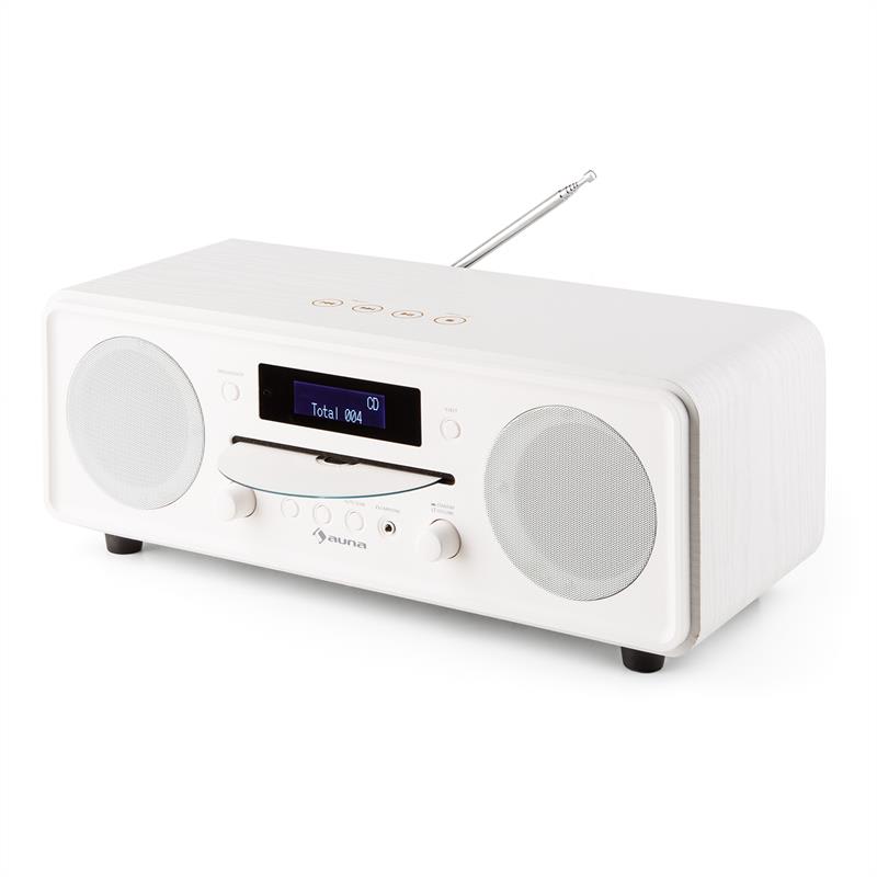 Auna Melodia CD, biele, DAB+/FM stolové rádio, CD prehrávač, bluetooth, alarm, opakované budenie – Obrázok 3