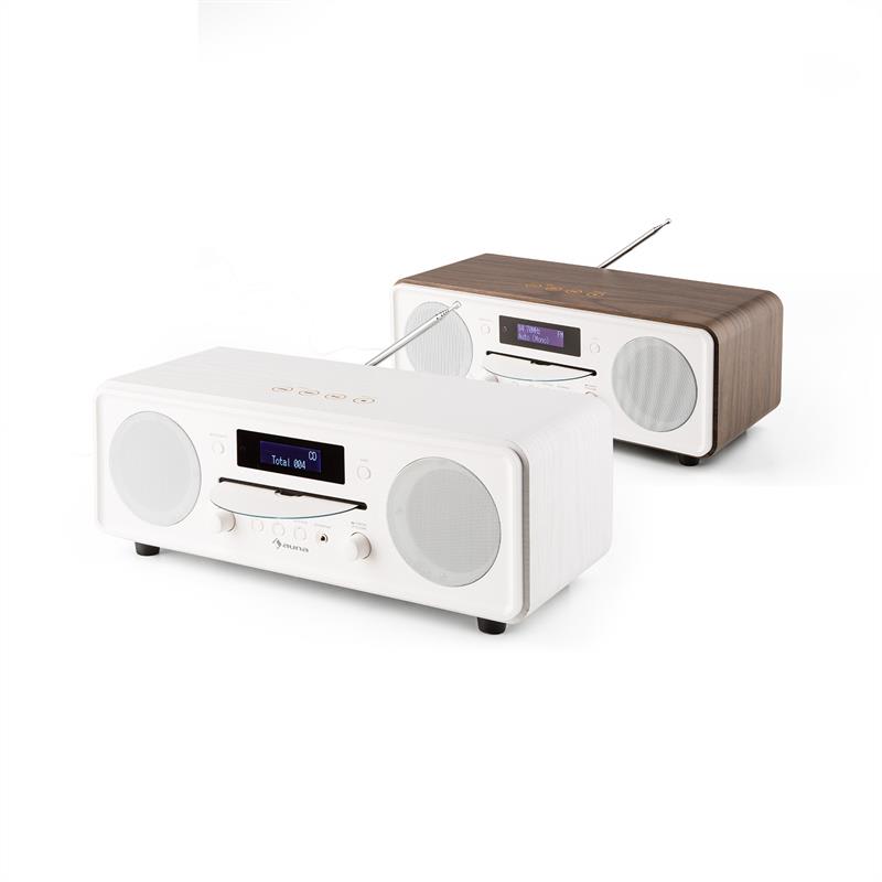 Auna Melodia CD, biele, DAB+/FM stolové rádio, CD prehrávač, bluetooth, alarm, opakované budenie – Obrázok 4