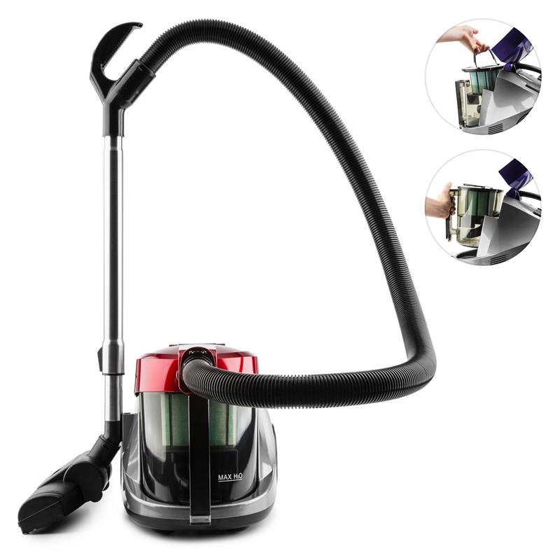 OneConcept Aquapura, červený, vodný vysávač, mokré/suché vysávanie, HEPA filter – Obrázok 2