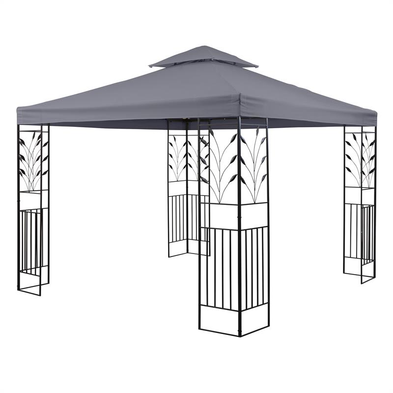 Blumfeldt Odeon Grey, záhradný altánok, 3 x 3 m, oceľ, polyester, tmavošedý – Obrázok 5