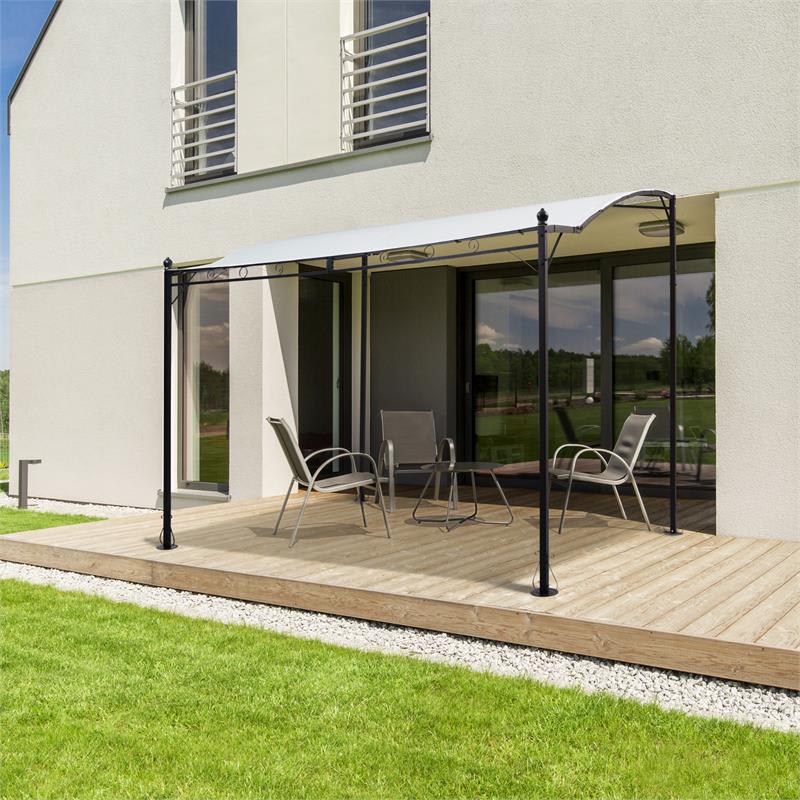 Blumfeldt Allure, pergola, prístrešok, altánok, 300 × 250 cm, polyester, svetlá béžová – Obrázok 3