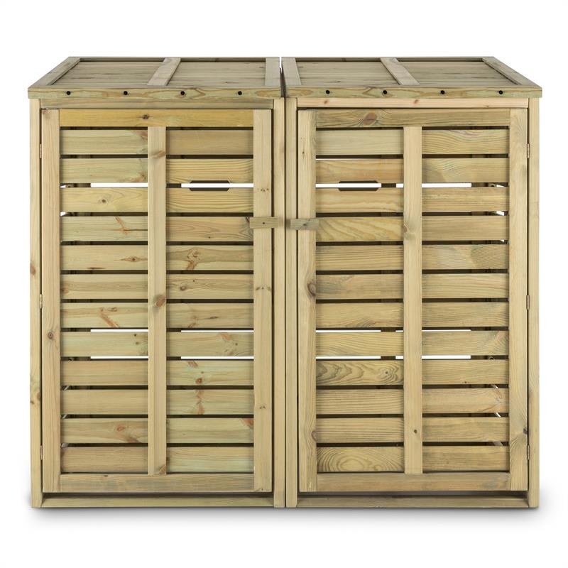 Waldbeck Ordnungshüter 2T, box na smetné koše, 145 x 130 x 87 cm (Š x V x H), 2 koše, FSC borovica – Obrázok 2