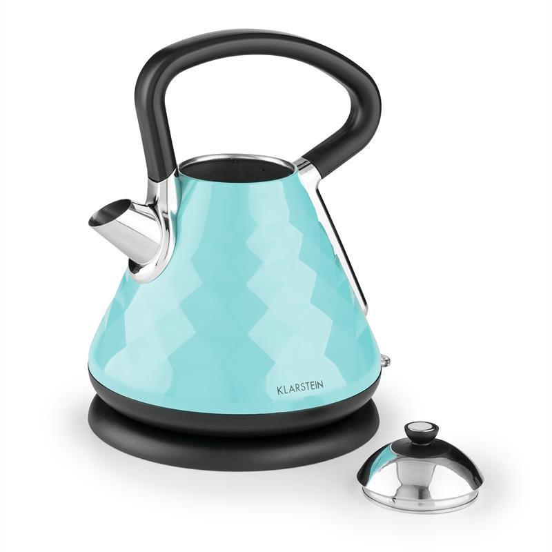 Klarstein Curacao Azur, azúrová, rýchlovarná kanvica, 2200 W, 1,7 l, ušľachtilá oceľ – Obrázok 3