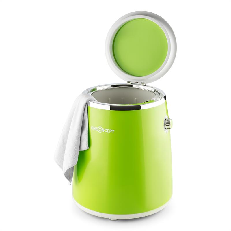 OneConcept Ecowash-Pico, zelená, mini práčka, funkcia žmýkania, 3,5 kg, 260 W