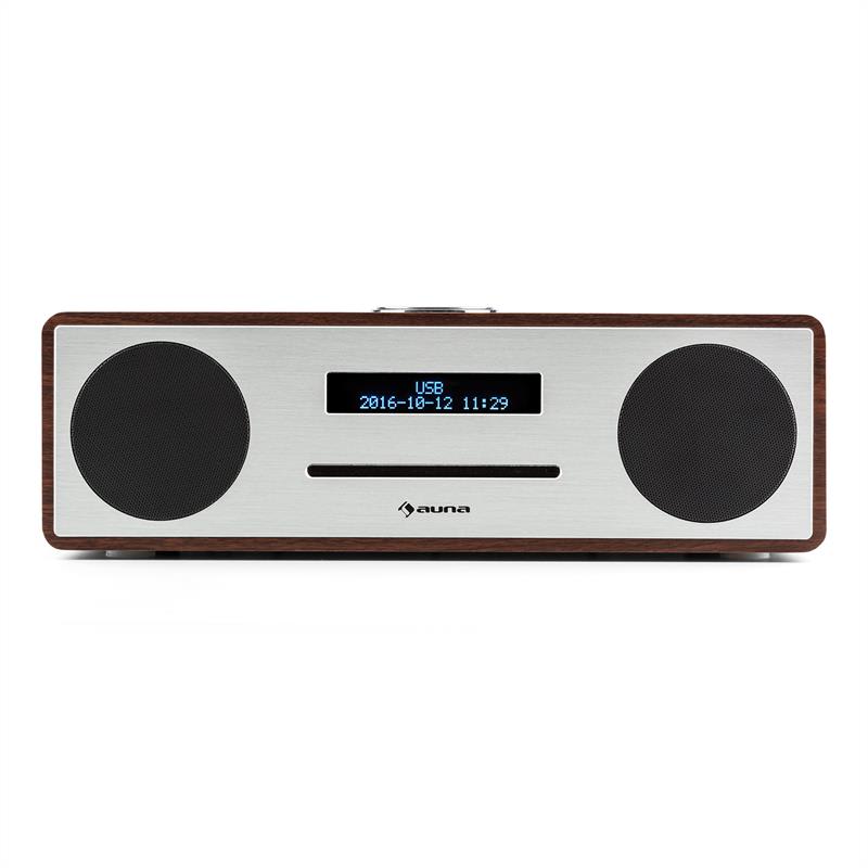 Auna Standford DAB-CD-rádio DAB+ bluetooth USB MP3 AUX FM, farba vlašského orecha – Obrázok 2
