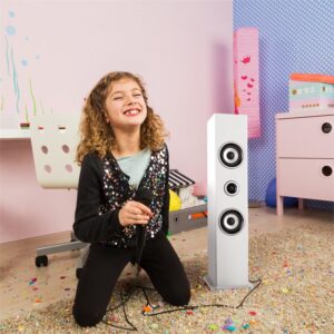 Auna Karaboom, bluetooth reproduktor USB AUX karaoke 2 x mikrofón, biela