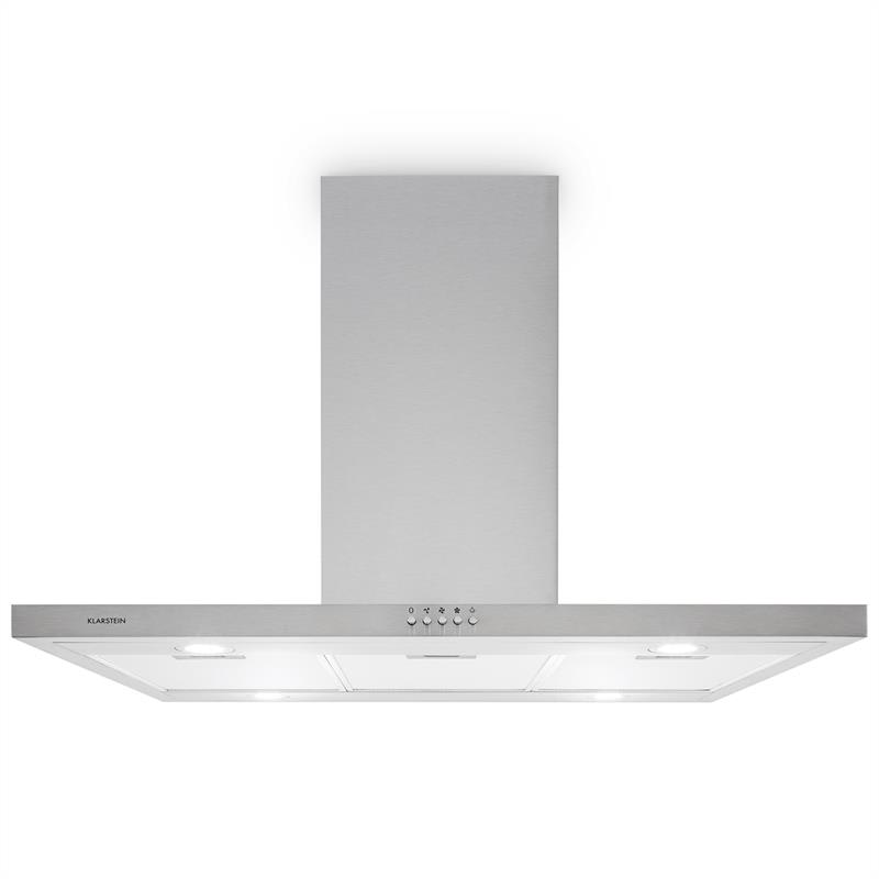 Klarstein Bonita, digestor, 90 cm, ostrovčekový, 500 m³/h, nehrdzavejúca oceľ, strieborný – Obrázok 2