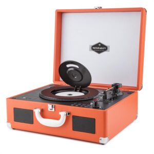 Auna Peggy Sue OR prenosný retro gramofón, CD USB SD, oranžová farba