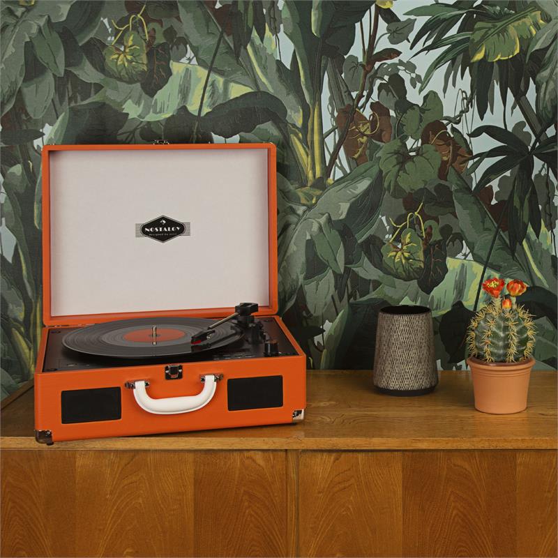 Auna Peggy Sue OR prenosný retro gramofón, CD USB SD, oranžová farba – Obrázok 2