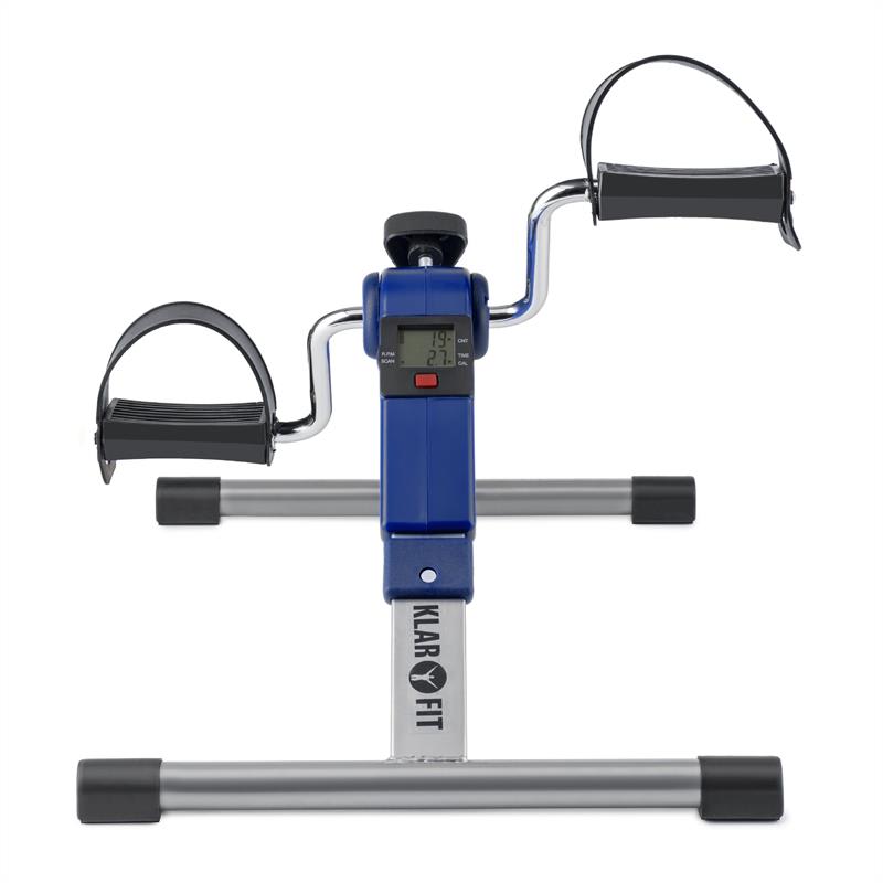 KLARFIT Continus Pro Mini Bike, pedálový prístroj na cvičenie, displej, sklápací, modrá farba