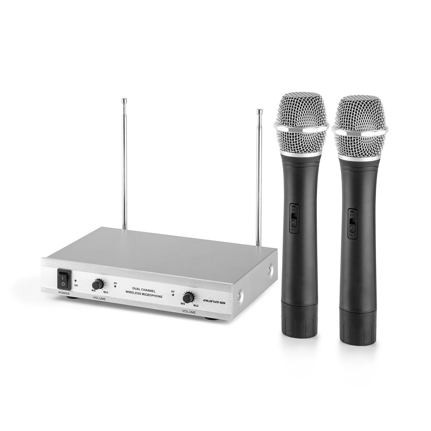 Auna Pro VHF-2-H 2-kanálová VHF mikrofónová sada 2x ručný mikrofón 50m – Obrázok 4