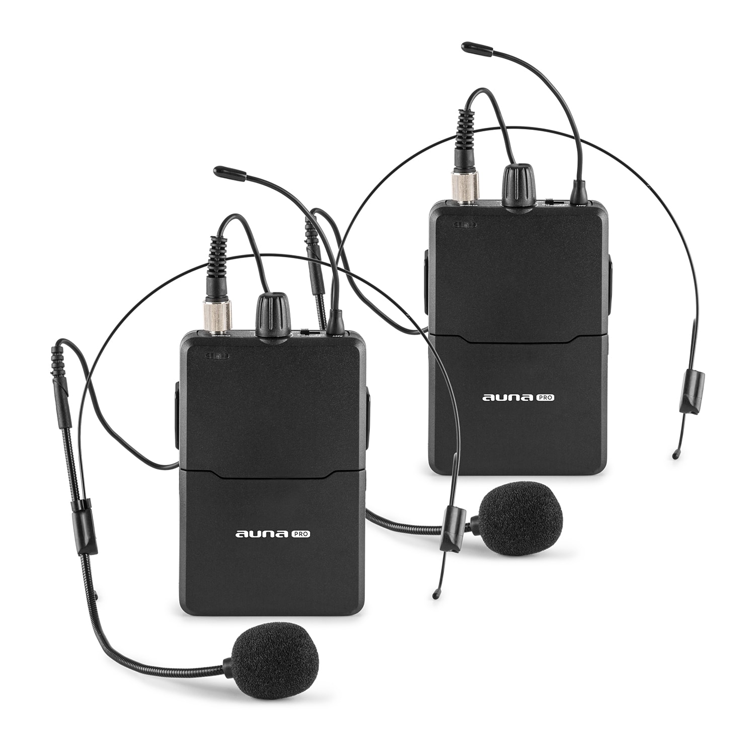 Auna Pro VHF-2-HS 2-kanálová VHF mikrofónová sada 2x headset 50m – Obrázok 3