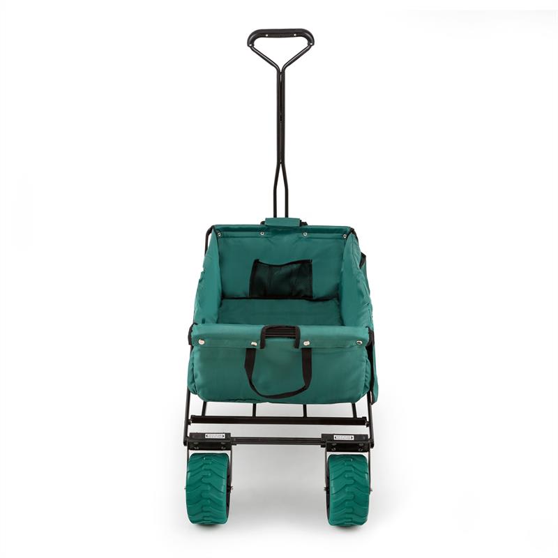 Waldbeck The Green, ručný vozík, skladací, 70 kg, 90 l, kolesá Ø 10 cm, zelený – Obrázok 2