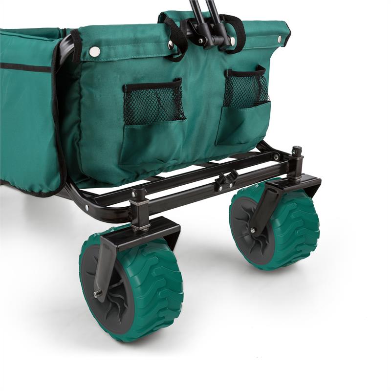 Waldbeck The Green, ručný vozík, skladací, 70 kg, 90 l, kolesá Ø 10 cm, zelený – Obrázok 4