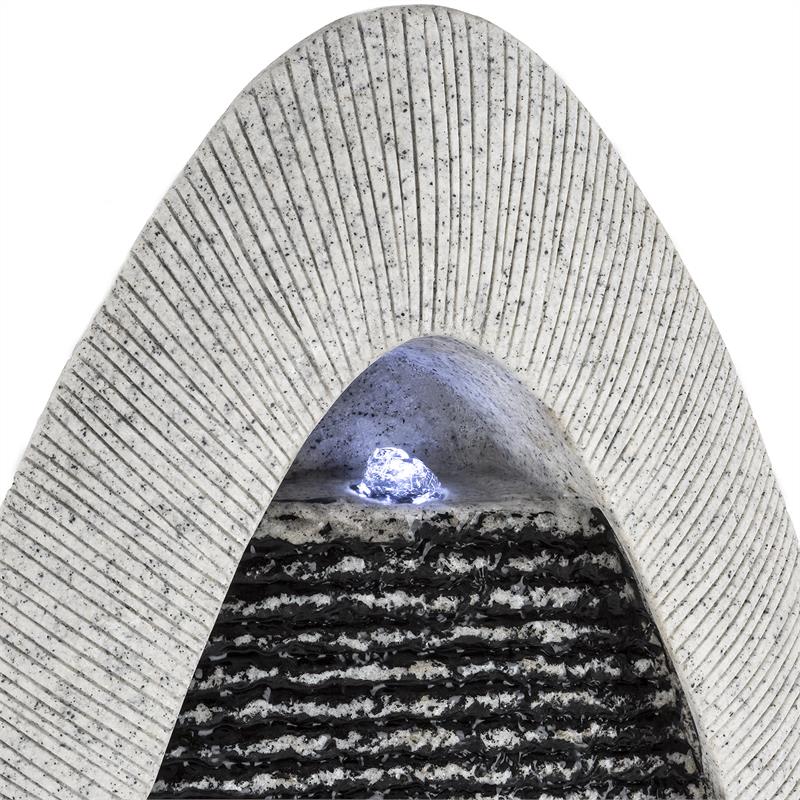 Blumfeldt Gavarnie, nástenná fontána, LED, 37.5 x 89.5 x 9 cm, oválna, 6 W pumpa, IP67 – Obrázok 3