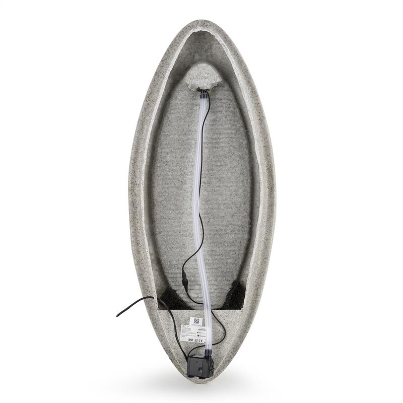 Blumfeldt Gavarnie, nástenná fontána, LED, 37.5 x 89.5 x 9 cm, oválna, 6 W pumpa, IP67 – Obrázok 4