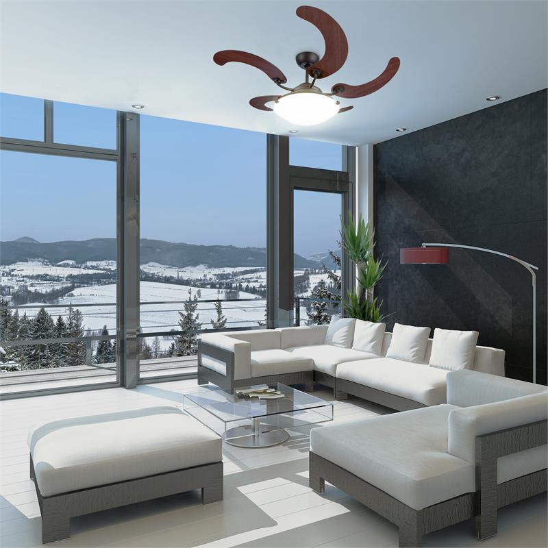 Klarstein Viola, stropný ventilátor, stropné svietidlo, rotor Ø 117 cm/46", 16000 m³/h, diaľkový ovládač, mliečne sklo, bronz – Obrázok 2