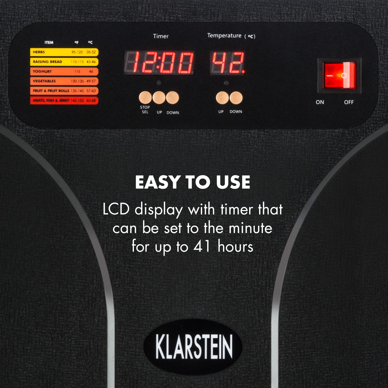 Klarstein Fruit Jerky 18, čierny, 1000 W, sušiaci automat, 18 poschodí z ušľachtilej ocele – Obrázok 2