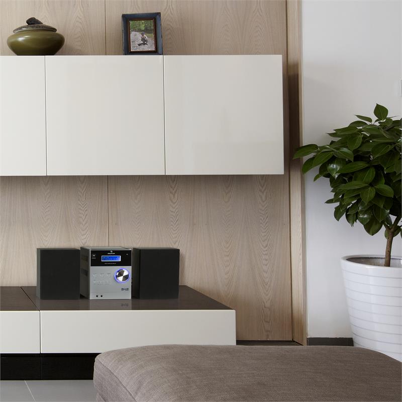 Auna MC-20 DAB micro stereo zariadenie, DAB+, bluetooth, diaľkové ovládanie, strieborná farba