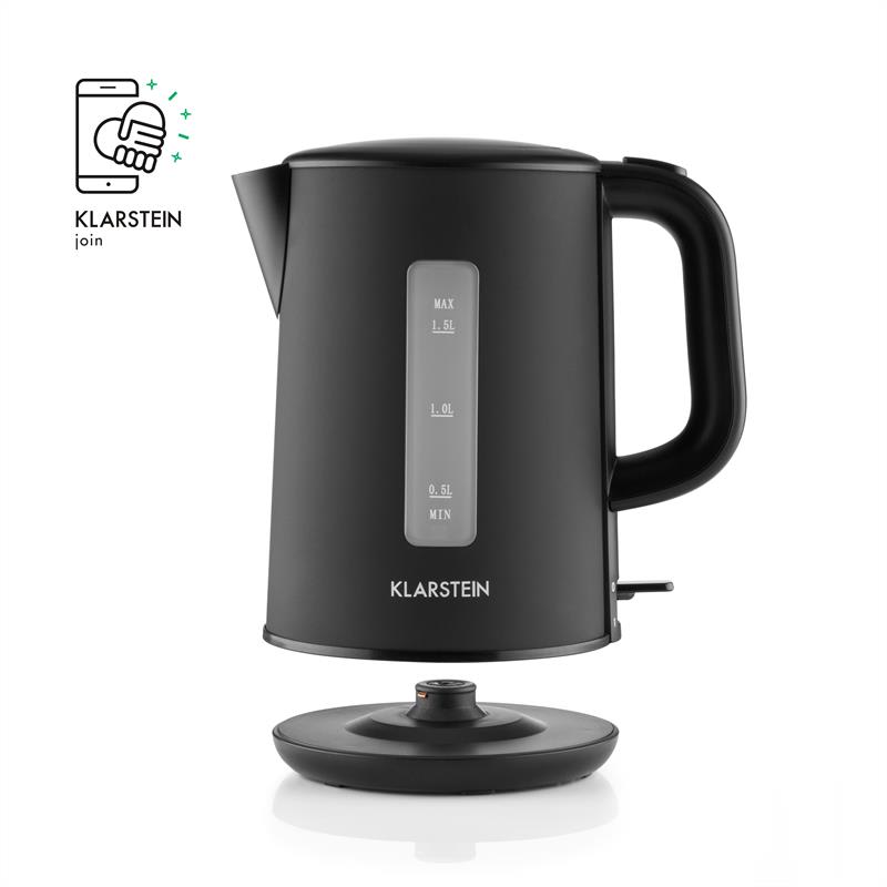 Klarstein Wonderwall rýchlovarná kanvica2200W 1,5L Cool-Touch čierna – Obrázok 4