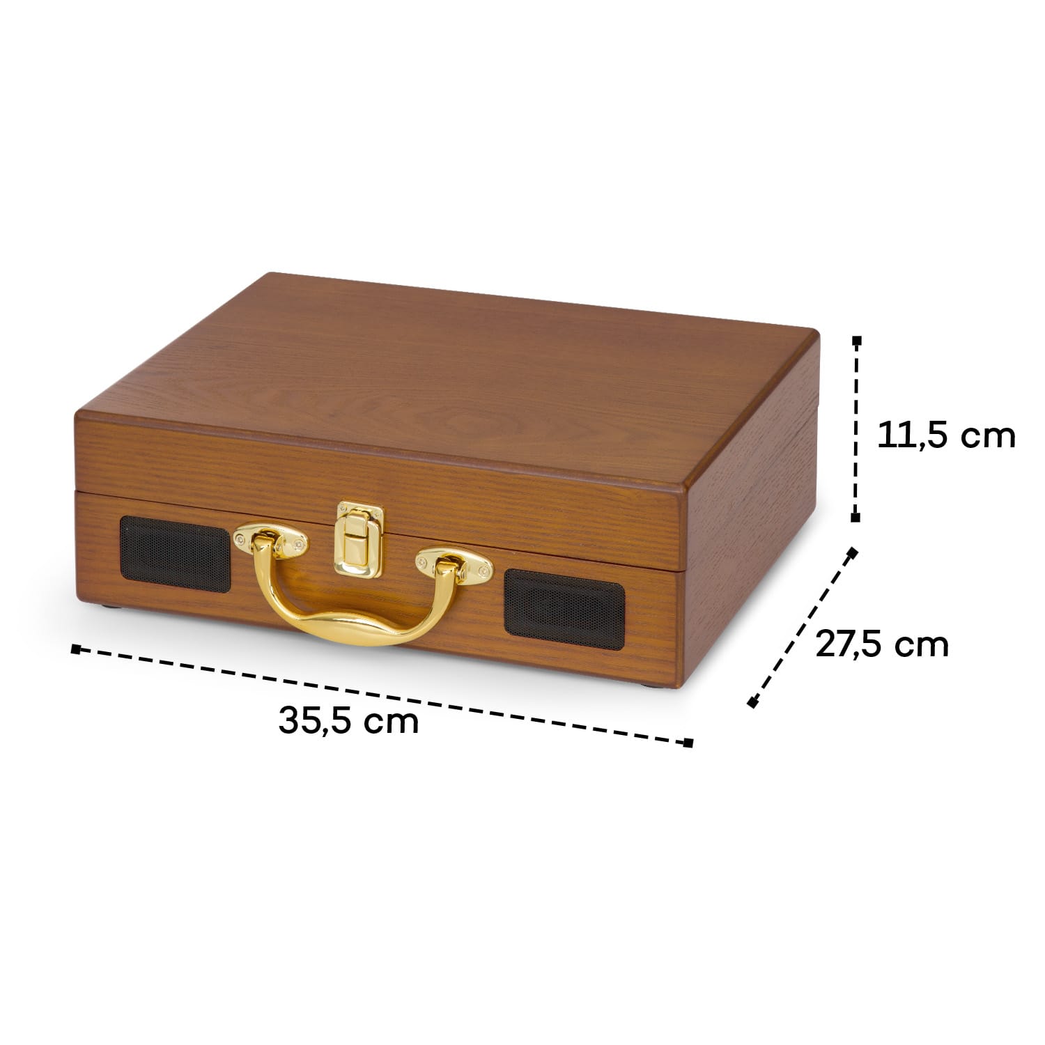 Nostalgy by auna Peggy Sue retro gramofón platne USB AUX vzhľad dreva/zlatá – Obrázok 5