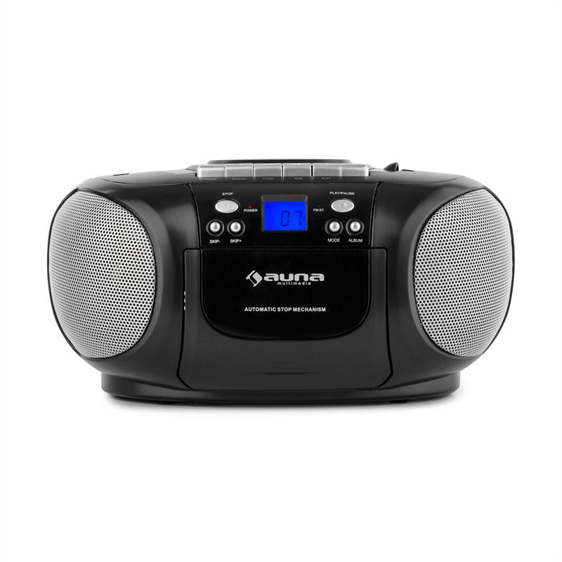 Auna BoomBoy Boom Box, čierny, boombox, prenosné rádio, CD/MP3 prehrávač, kazetový prehrávač – Obrázok 2