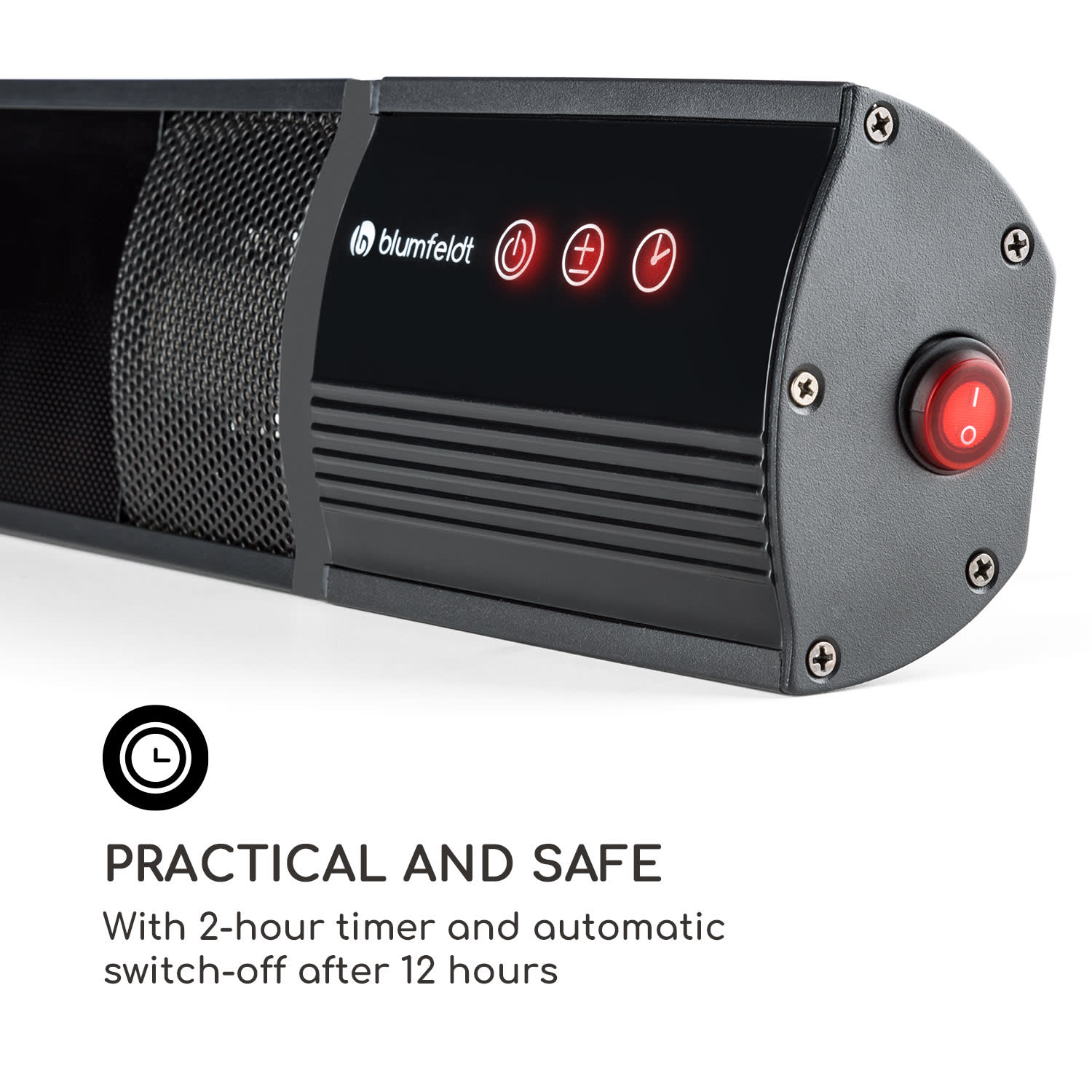 Blumfeldt Nitro, terasový ohrievač, 1500 W, pozlátená elektrónka, IP55, hliník – Obrázok 3