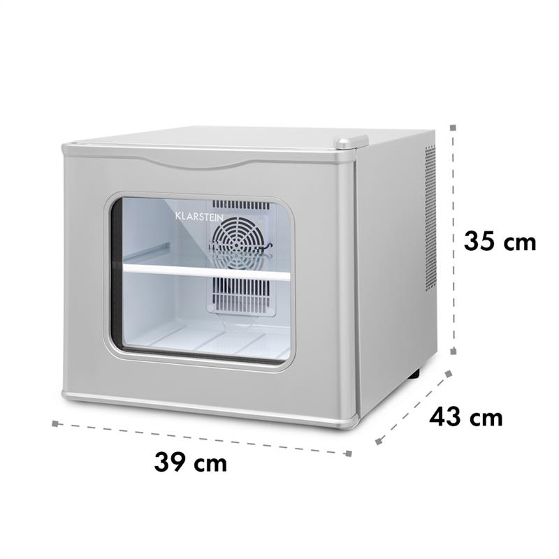 Klarstein Winehouse minibar, 17 litrov, 60 W, trieda A++, 38 dB, sklené dvere, strieborná farba – Obrázok 5
