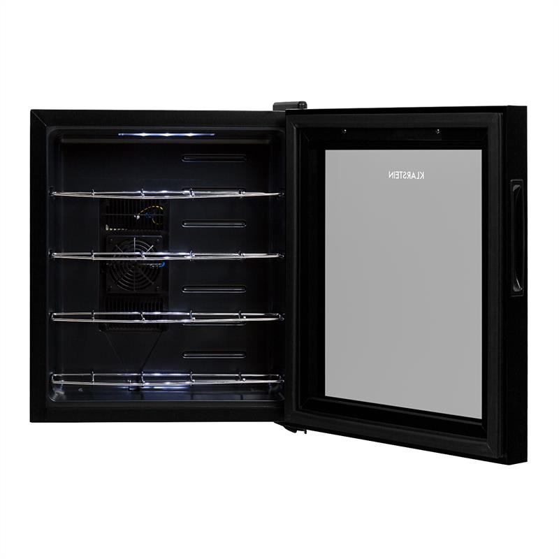 Klarstein Vinarium vinotéka, 14 l 4 fľaše, dotyková, 38 dB, sklené dvere, čierna farba – Obrázok 4