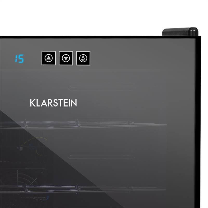 Klarstein Vinarium vinotéka, 14 l 4 fľaše, dotyková, 38 dB, sklené dvere, čierna farba – Obrázok 5