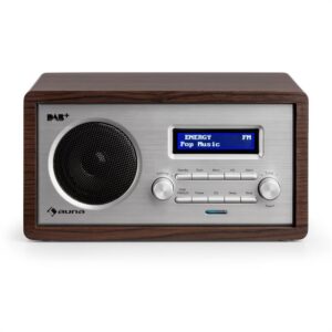 Auna Harmonica DAB+/FM rádio duálny alarm AUX LCD drevená konštrukcia wenge