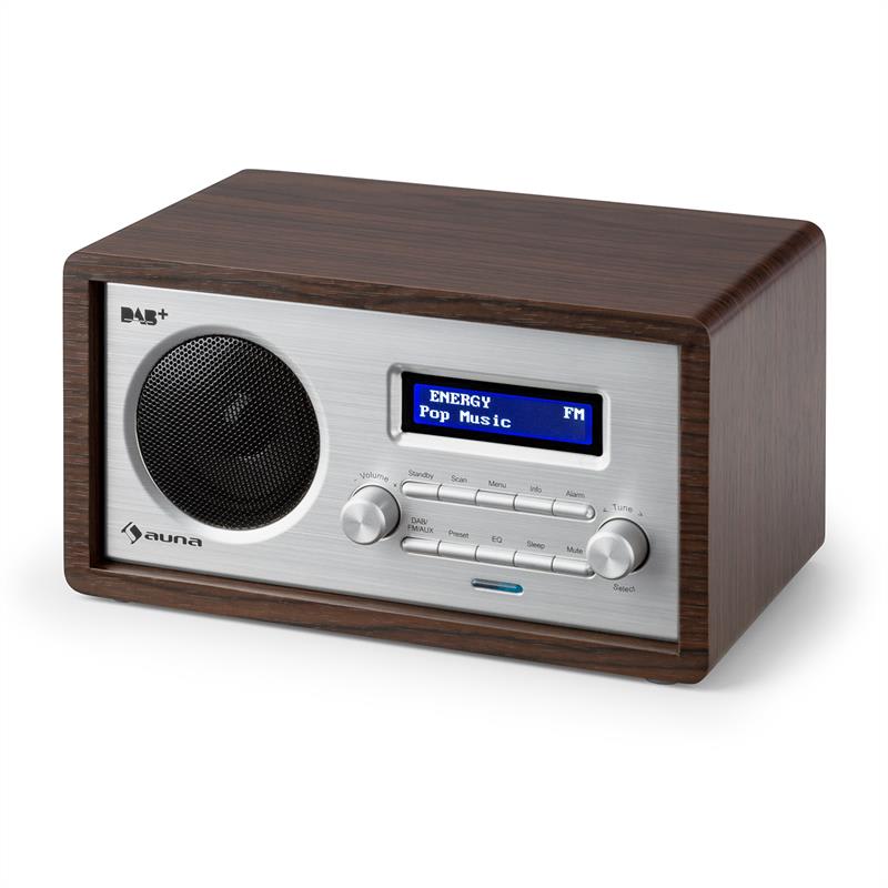 Auna Harmonica DAB+/FM rádio duálny alarm AUX LCD drevená konštrukcia wenge – Obrázok 2