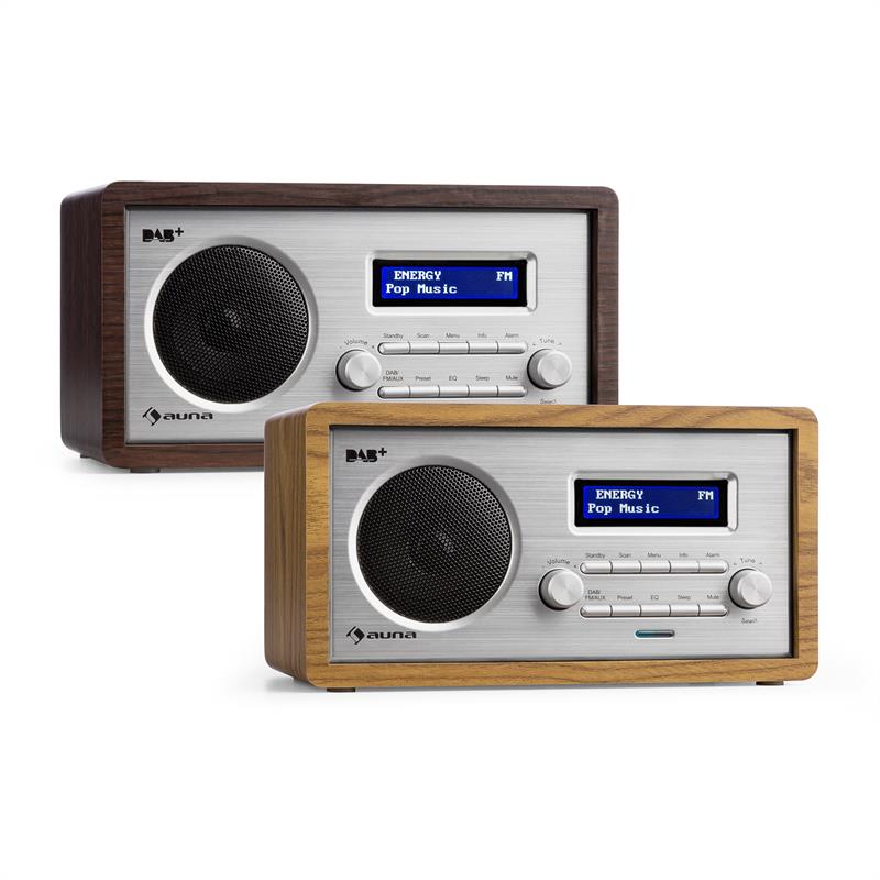 Auna Harmonica DAB+/FM rádio duálny alarm AUX LCD drevená konštrukcia wenge – Obrázok 3
