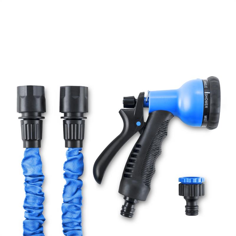 Waldbeck Water Wizard 15, flexibilná záhradná hadica, 8 funkcií, 15 m, modrá – Obrázok 3