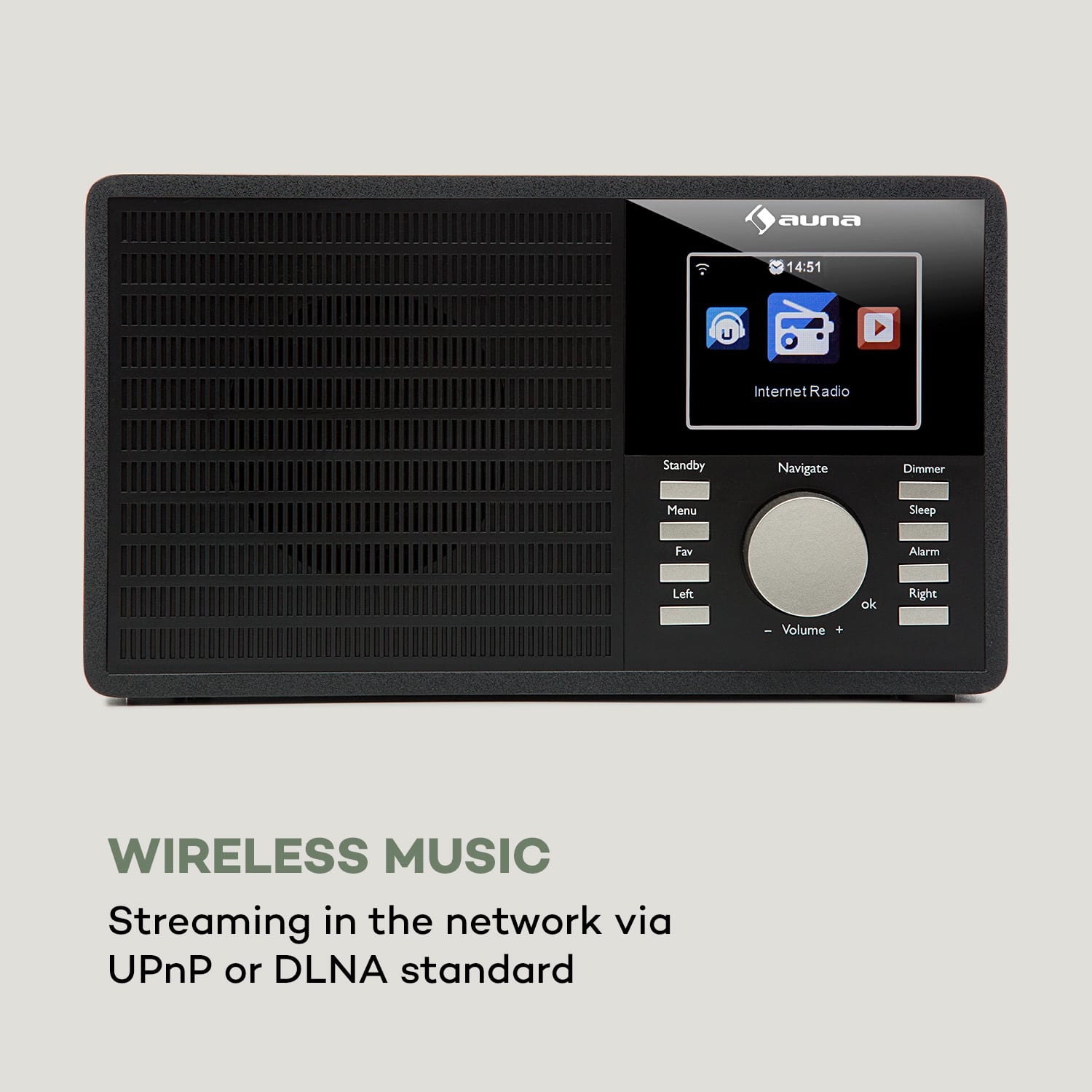 Auna IR-160, internetové rádio, WLAN, USB, AUX, UPnP, 2,8“ TFT displej, diaľkový ovládač, čierne – Obrázok 4