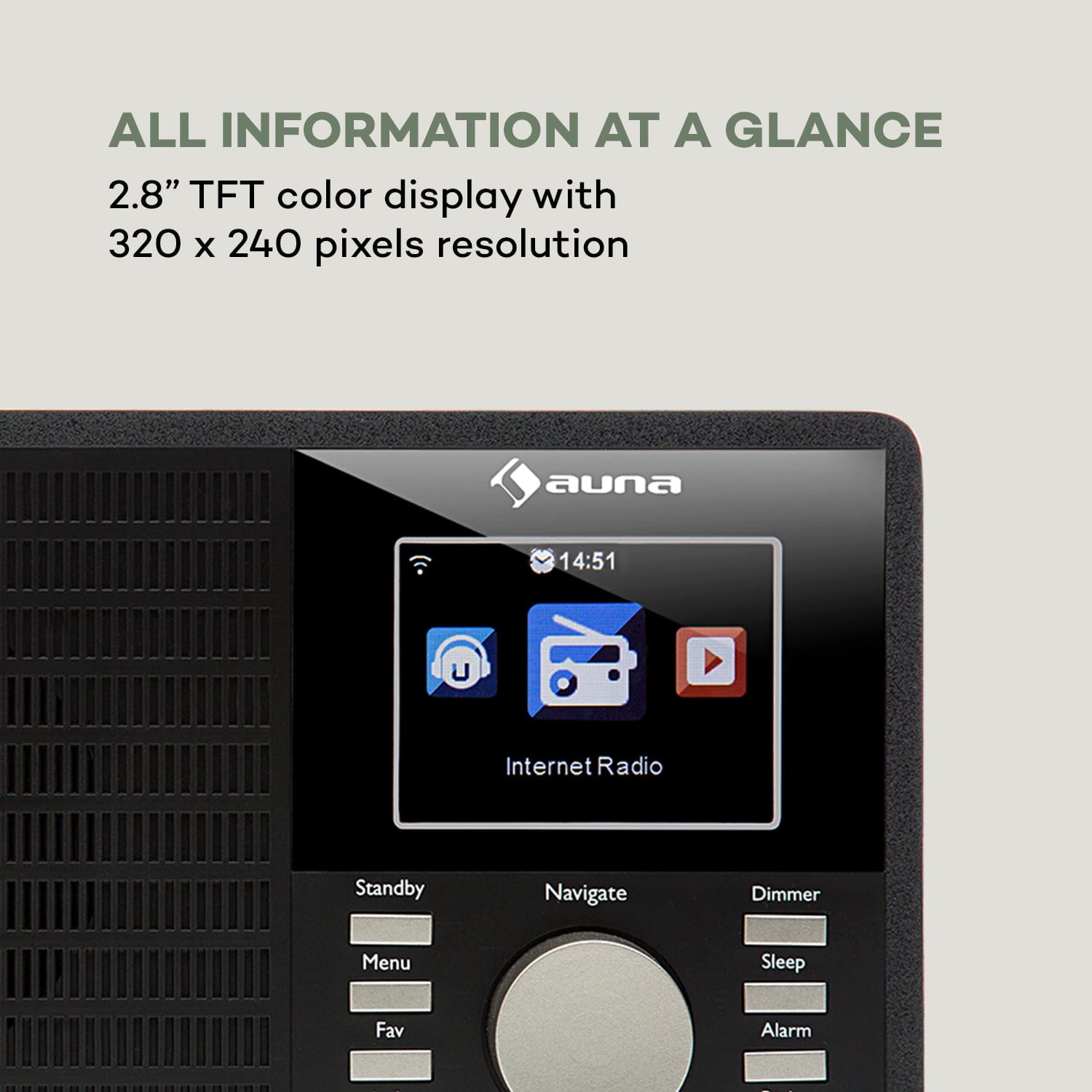 Auna IR-160, internetové rádio, WLAN, USB, AUX, UPnP, 2,8“ TFT displej, diaľkový ovládač, čierne – Obrázok 5