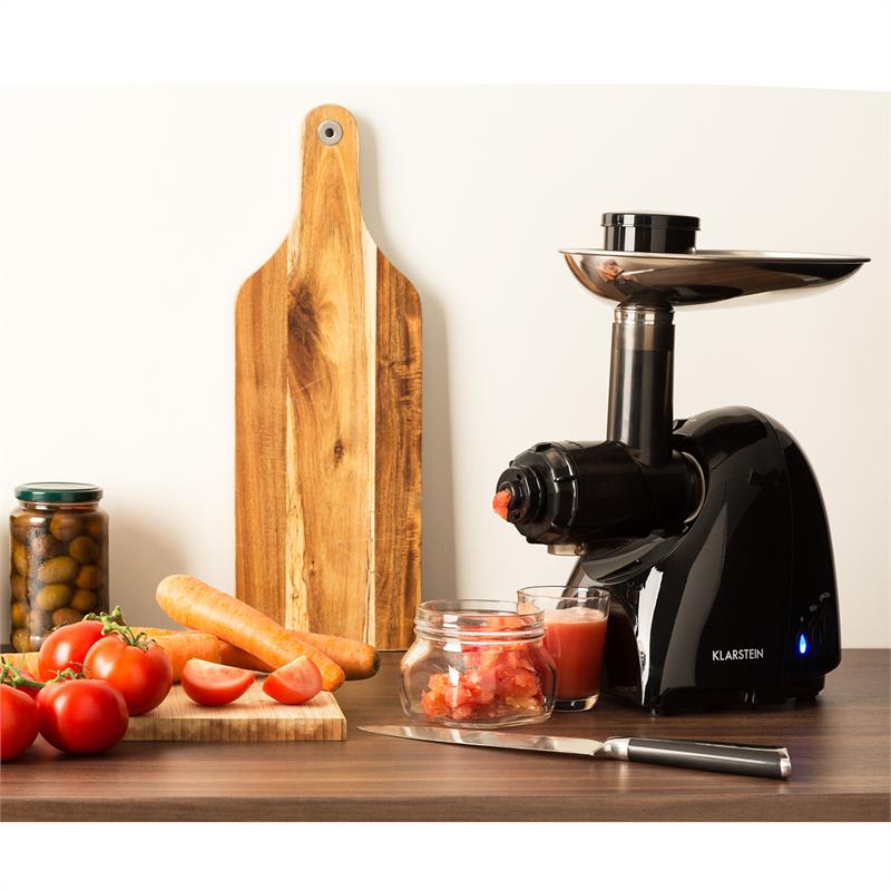 Klarstein Vampir Tomato, zeleninový lis, nástavec na pasírovanie, čierny