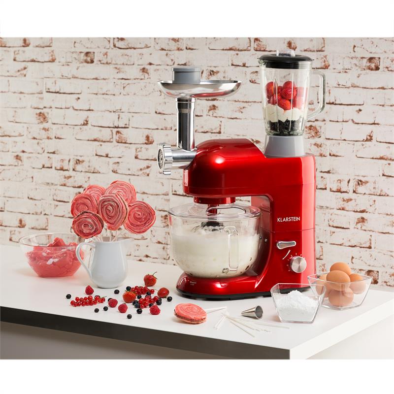 Klarstein Lucia Rossa 2G kuchynský robot, mixér, mlynček na mäso, 1800W, BPA-free