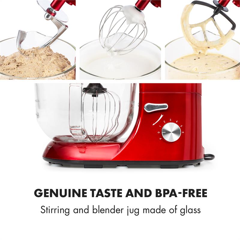 Klarstein Lucia Rossa 2G kuchynský robot, mixér, mlynček na mäso, 1800W, BPA-free – Obrázok 3