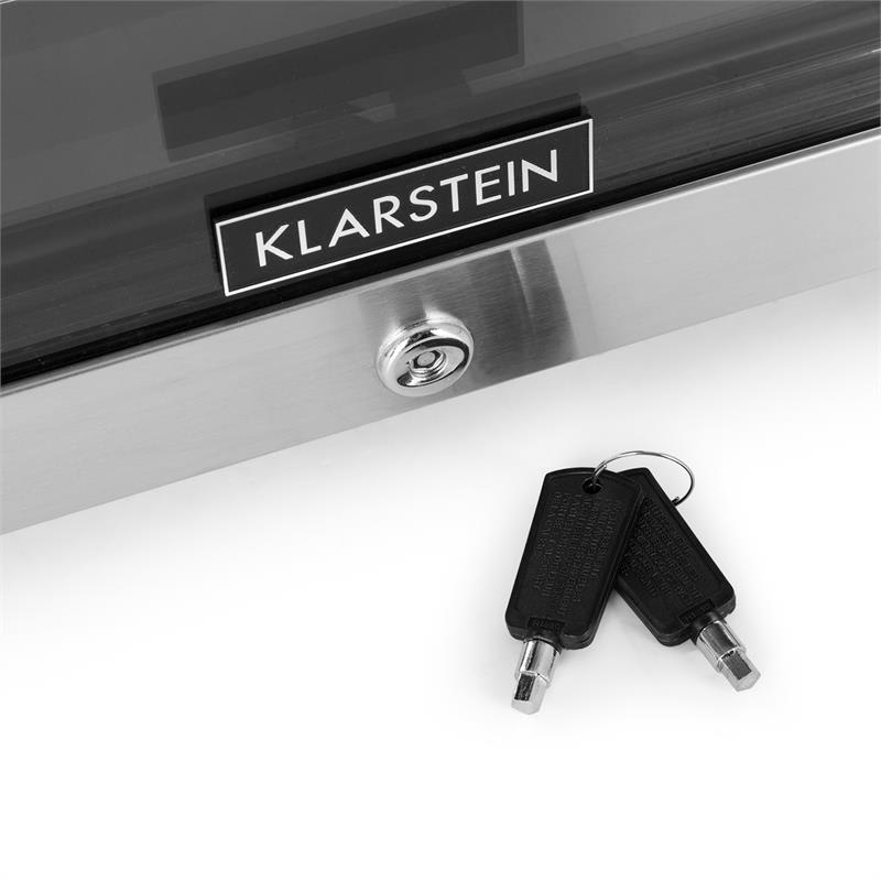 Klarstein Falcon Crest chladnička na nápoje, presklené dvere, 4-18°C, 128l, zámok, 42dB, ušľachtilá oceľ – Obrázok 5