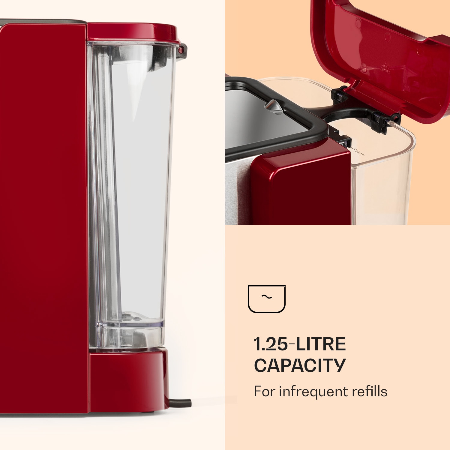 Klarstein Passionata 15, espresso kávovar, 15 barov, 6 šálok, 1,25 litra, mliečna pena – Obrázok 5