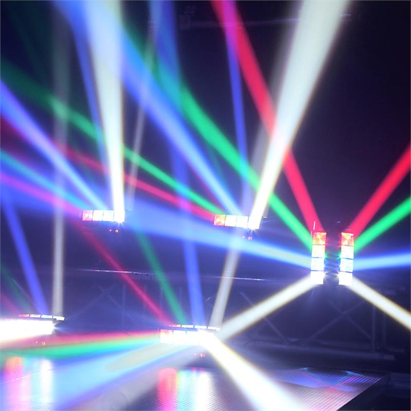 Beamz MHL820, 24 W, lištový svetelný efekt s dvojitými lúčmi, 8 x 3 W RGBW LED, DMX, infračervený diaľkový ovládač – Obrázok 5