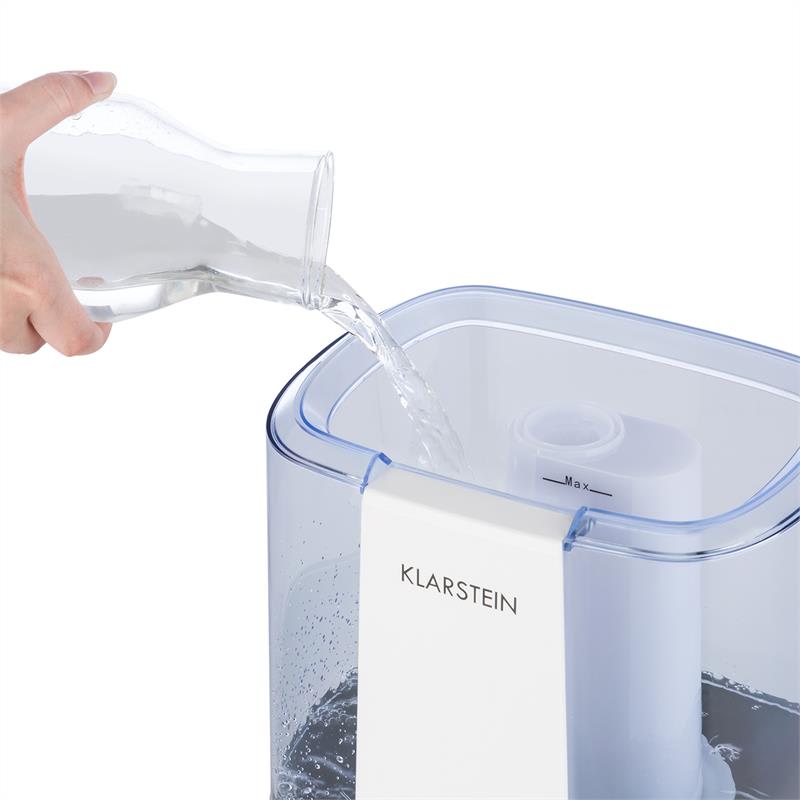Klarstein Toledo, ultrazvukový zvlhčovač vzduchu, aróma difuzér, 6 l, LED svetlo, biely – Obrázok 4